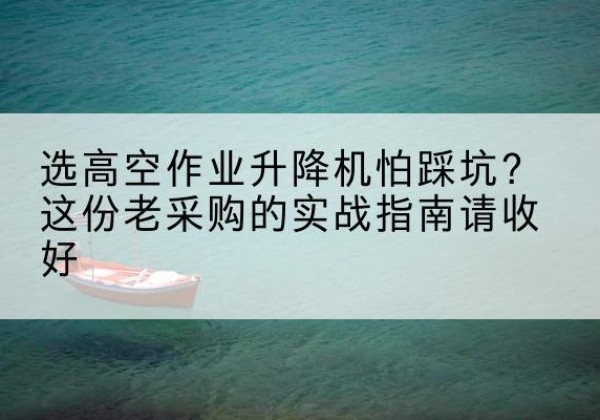 九台高空作业升降机厂家推荐-选高空作业升降机怕踩坑？这份老采购的实战指南请收好